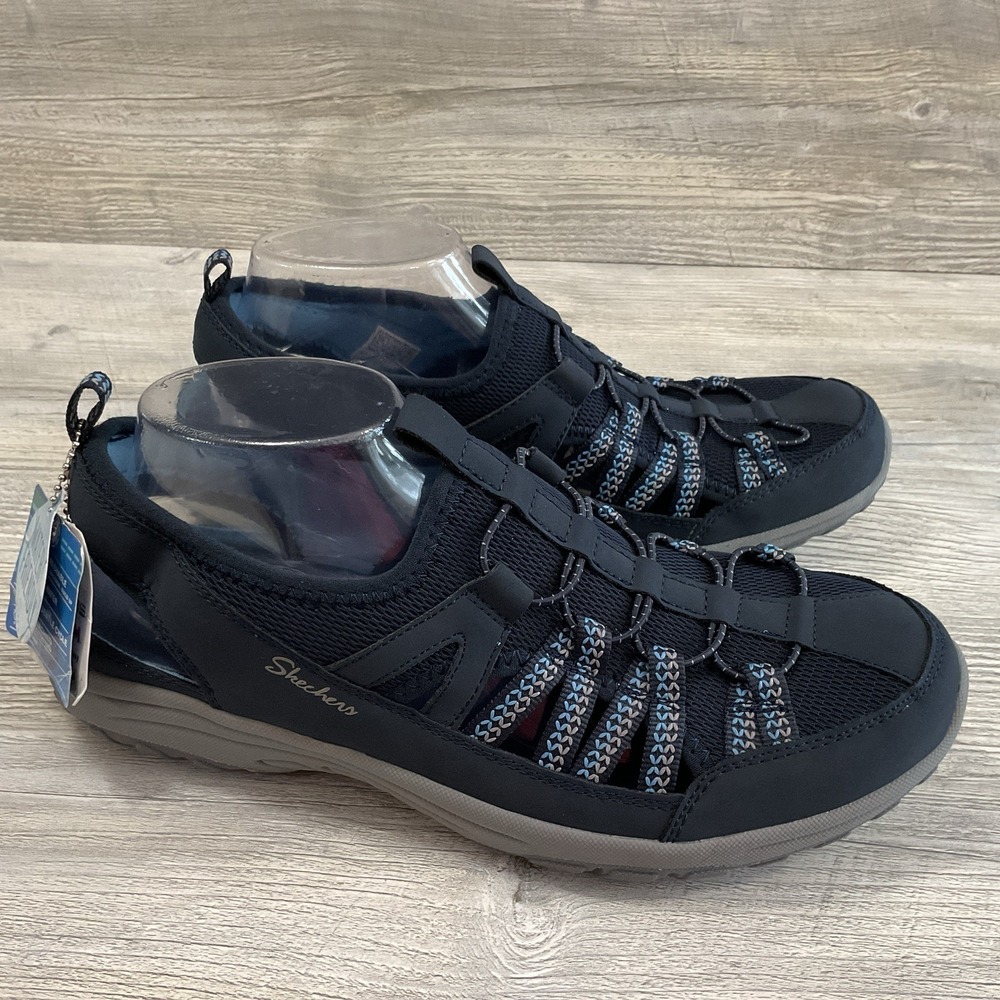 Skechers Relaxed Fit Reggae 158438 Women's Size 10 Sandals Sneaker Navy NEW